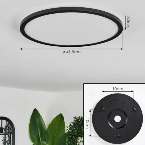 hofstein Plafonnier Hooper LED Noir, 1 lumière* Lampes Modernes