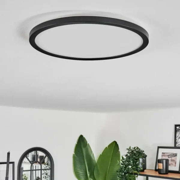 hofstein Plafonnier Hooper LED Noir, 1 lumière* Lampes Modernes