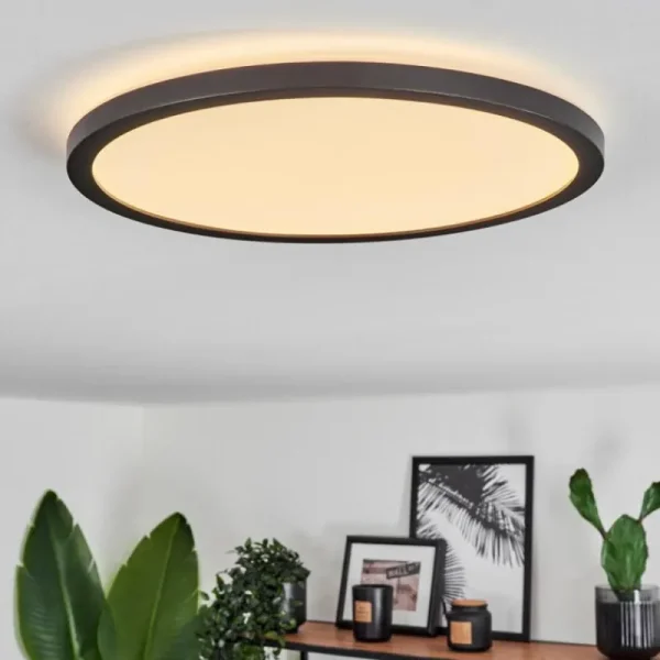 hofstein Plafonnier Hooper LED Noir, 1 lumière* Lampes Modernes