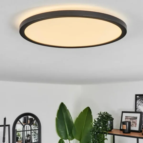 hofstein Plafonnier Hooper LED Noir, 1 lumière* Lampes Modernes