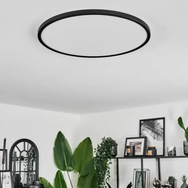 hofstein Plafonnier Hooper LED Noir, 1 lumière* Lampes Modernes