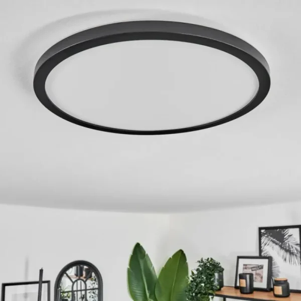 hofstein Plafonnier Hooper LED Noir, 1 lumière* Lampes Modernes