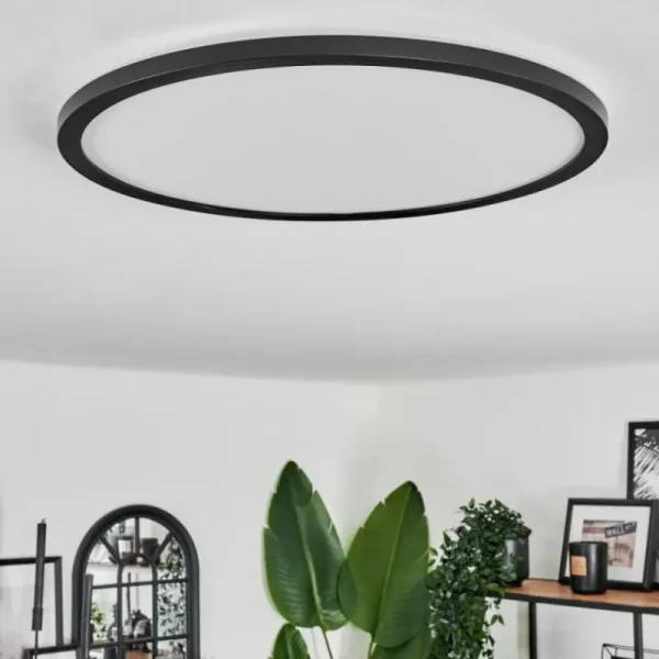 hofstein Plafonnier Hooper LED Noir, 1 lumière* Lampes Modernes