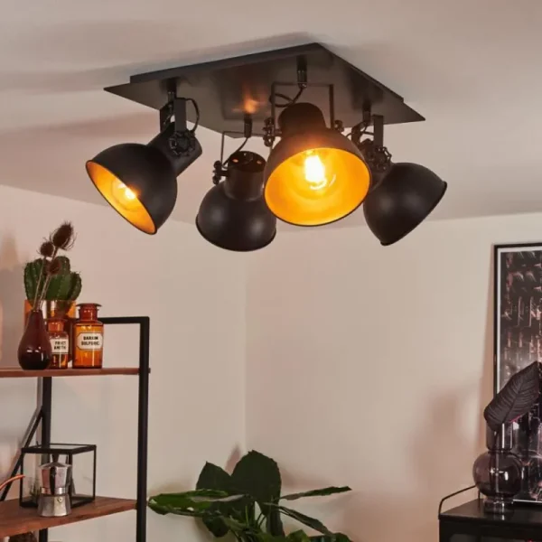 hofstein Plafonnier Hora Noir, 4 lumières* Lampes Modernes