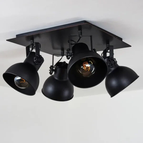 hofstein Plafonnier Hora Noir, 4 lumières* Lampes Modernes
