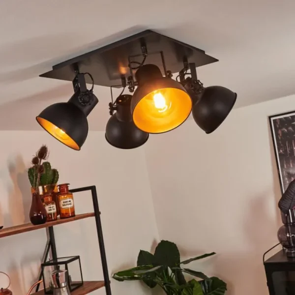 hofstein Plafonnier Hora Noir, 4 lumières* Lampes Modernes