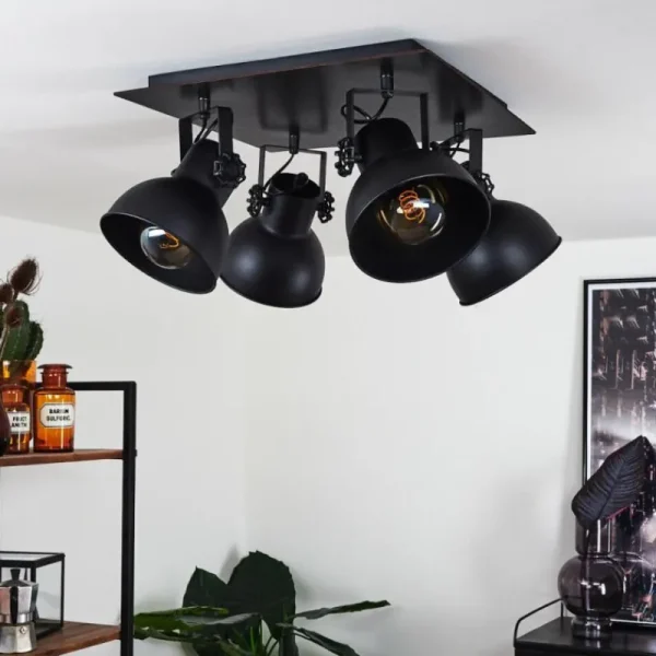 hofstein Plafonnier Hora Noir, 4 lumières* Lampes Modernes