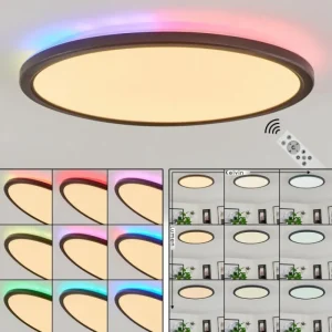 hofstein Plafonnier Hortinhas LED Noir, 1 lumière, Télécommandes, Changeur de couleurs* Lampes Modernes