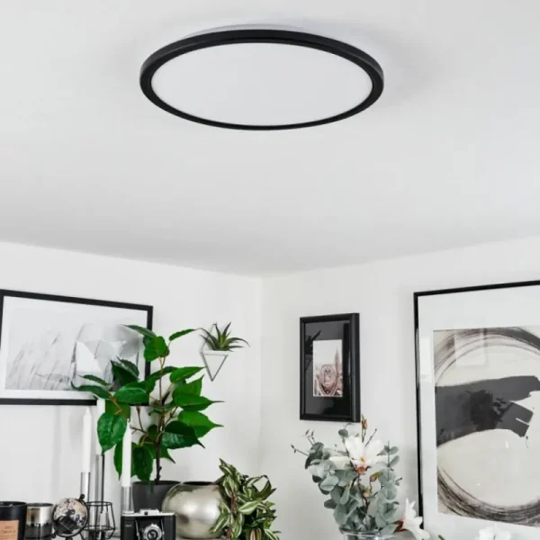 hofstein Plafonnier Hortinhas LED Noir, 1 lumière, Télécommandes, Changeur de couleurs* Lampes Modernes