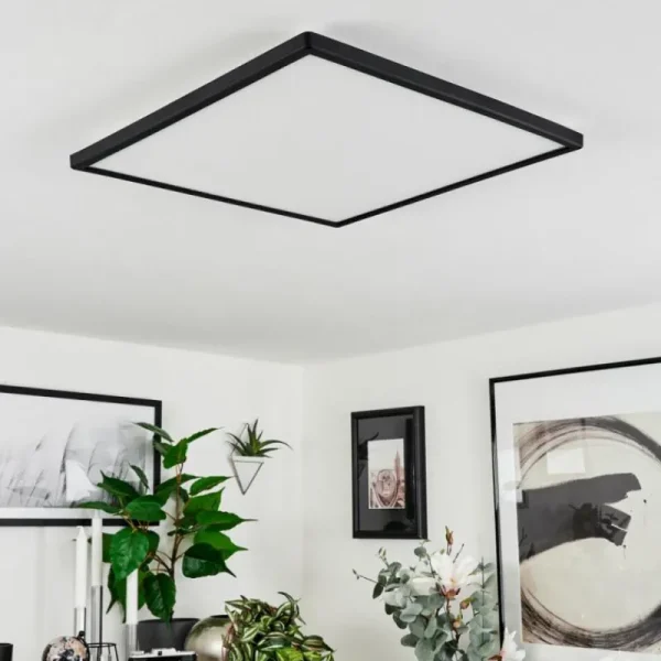 hofstein Plafonnier Hortinhas LED Noir, 1 lumière, Télécommandes, Changeur de couleurs* Lampes Modernes