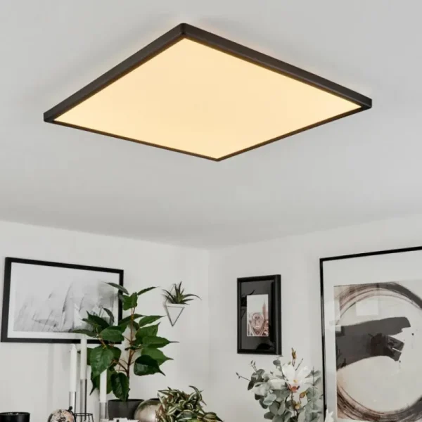 hofstein Plafonnier Hortinhas LED Noir, 1 lumière, Télécommandes, Changeur de couleurs* Lampes Modernes