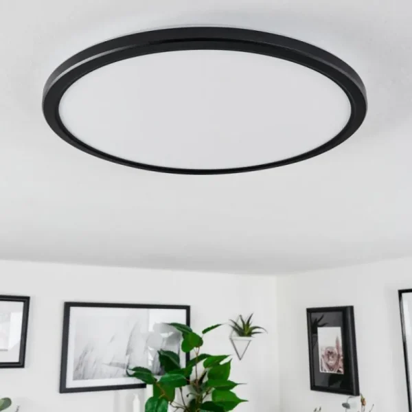 hofstein Plafonnier Hortinhas LED Noir, 1 lumière, Télécommandes, Changeur de couleurs* Lampes Modernes