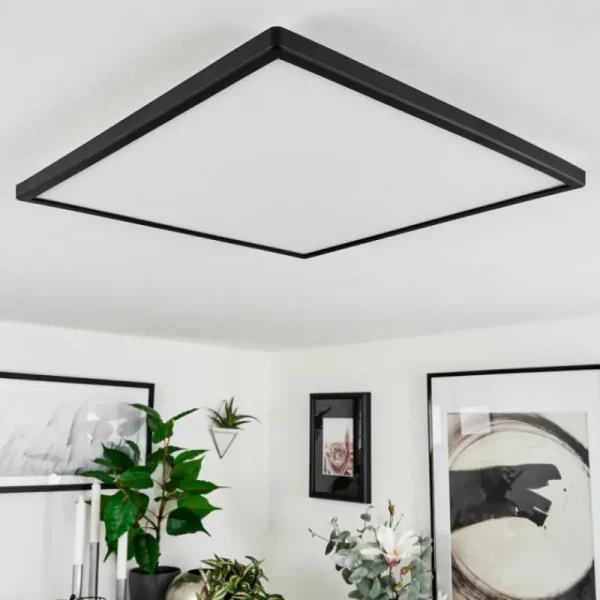 hofstein Plafonnier Hortinhas LED Noir, 1 lumière, Télécommandes, Changeur de couleurs* Lampes Modernes