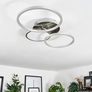 hofstein Plafonnier Hosum LED Nickel mat, 1 lumière* Lampes Modernes