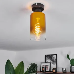 hofstein Plafonnier Hunouri Noir, 1 lumière* Lampes En Verre
