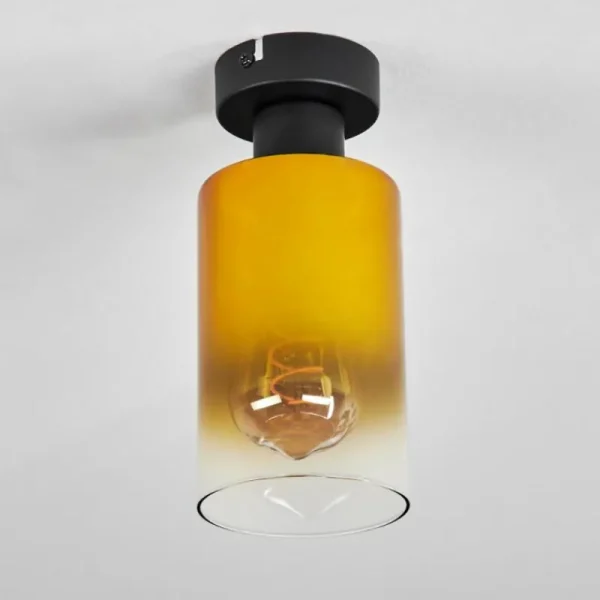 hofstein Plafonnier Hunouri Noir, 1 lumière* Lampes En Verre