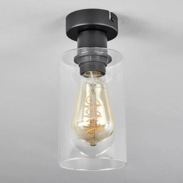 hofstein Plafonnier Hunouri Noir, 1 lumière* Lampes En Verre