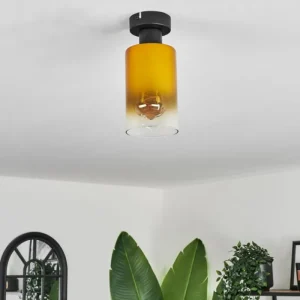hofstein Plafonnier Hunouri Noir, 1 lumière* Lampes En Verre