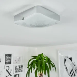 hofstein Plafonnier Hutton LED Chrome, 1 lumière* Lampes En Verre
