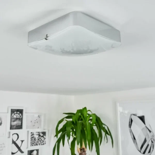 hofstein Plafonnier Hutton LED Chrome, 1 lumière* Lampes En Verre