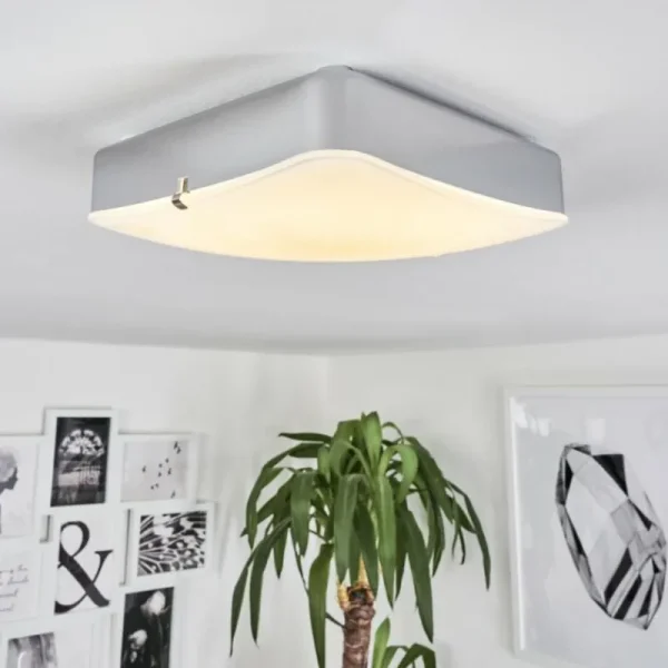 hofstein Plafonnier Hutton LED Chrome, 1 lumière* Lampes En Verre