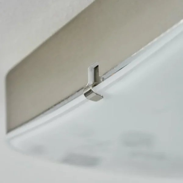 hofstein Plafonnier Hutton LED Nickel mat, 1 lumière* Lampes En Verre