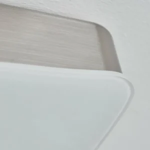 hofstein Plafonnier Hutton LED Nickel mat, 1 lumière* Lampes En Verre