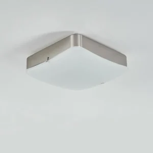 hofstein Plafonnier Hutton LED Nickel mat, 1 lumière* Lampes En Verre