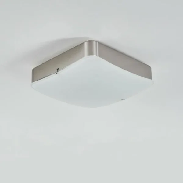 hofstein Plafonnier Hutton LED Nickel mat, 1 lumière* Lampes En Verre