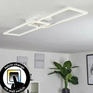 hofstein Plafonnier Hyacinthe LED Chrome, Blanc, 1 lumière* Lampes Modernes