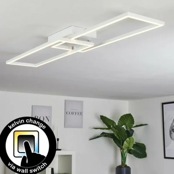 hofstein Plafonnier Hyacinthe LED Chrome, Blanc, 1 lumière* Lampes Modernes