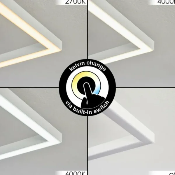 hofstein Plafonnier Hyacinthe LED Chrome, Blanc, 1 lumière* Lampes Modernes