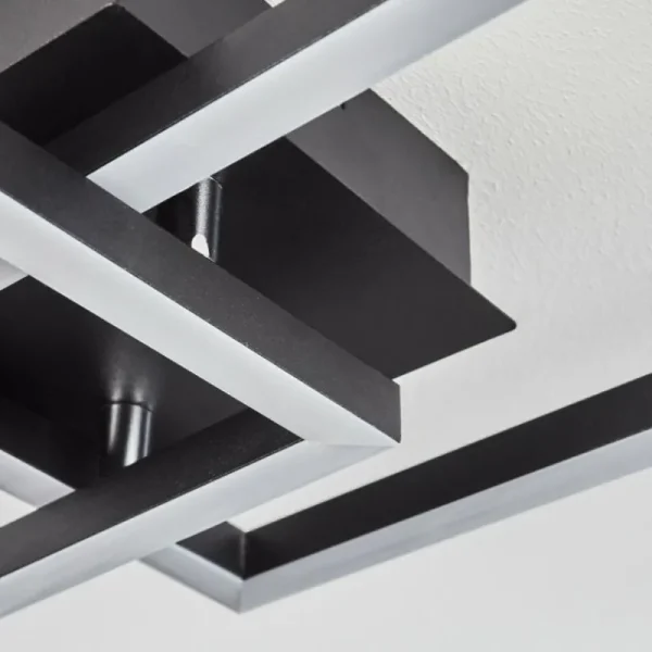 hofstein Plafonnier Hyacinthe LED Chrome, Noir, 1 lumière* Lampes Modernes