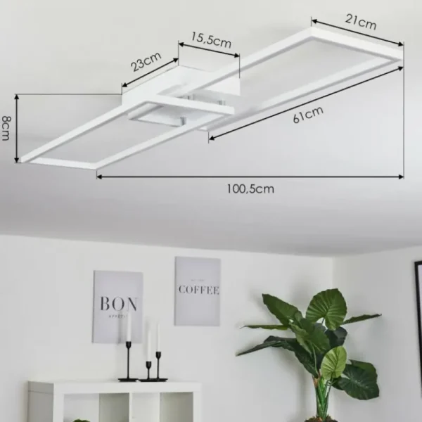 hofstein Plafonnier Hyacinthe LED Chrome, Blanc, 1 lumière* Lampes Modernes