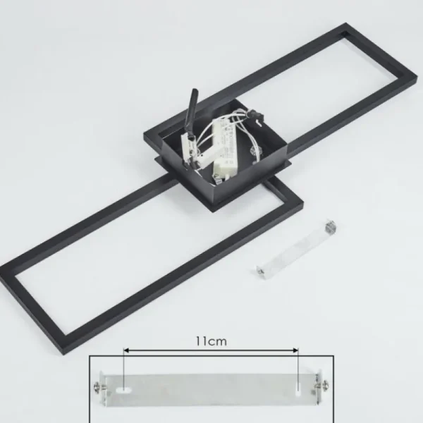 hofstein Plafonnier Hyacinthe LED Chrome, Noir, 1 lumière* Lampes Modernes