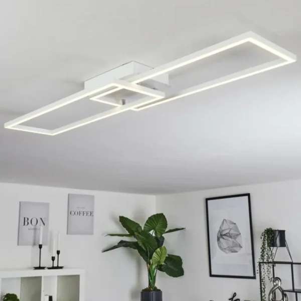 hofstein Plafonnier Hyacinthe LED Chrome, Blanc, 1 lumière* Lampes Modernes