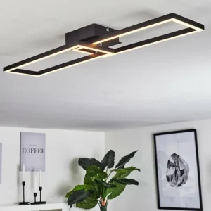 hofstein Plafonnier Hyacinthe LED Chrome, Noir, 1 lumière* Lampes Modernes