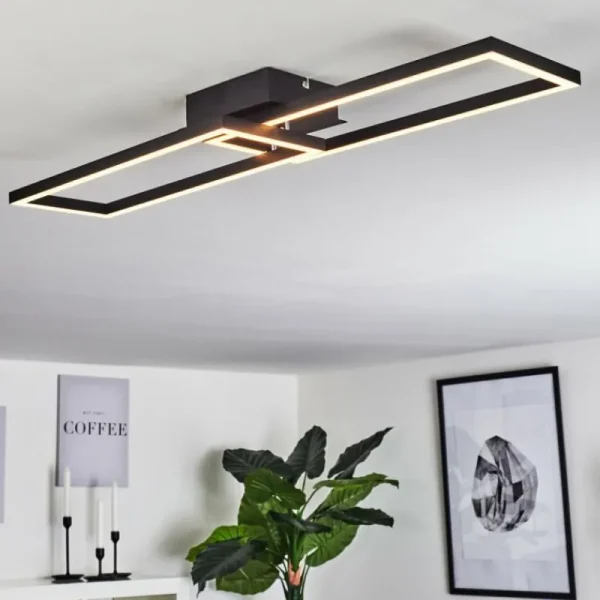 hofstein Plafonnier Hyacinthe LED Chrome, Noir, 1 lumière* Lampes Modernes
