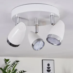 hofstein Plafonnier Idlewild LED Chrome, Blanc, 3 lumières* Lampes Modernes