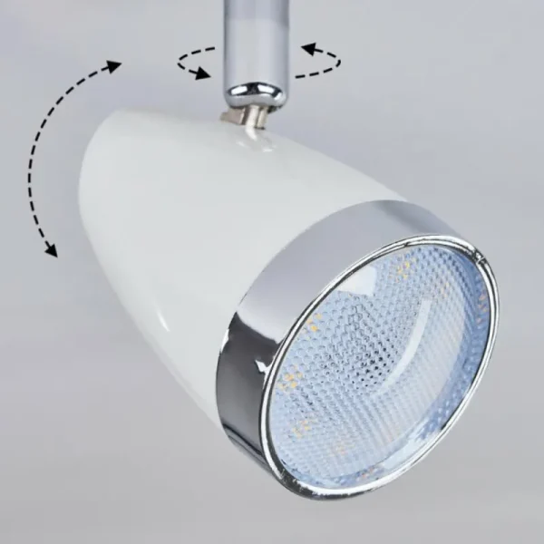hofstein Plafonnier Idlewild LED Chrome, Blanc, 2 lumières* Lampes Modernes