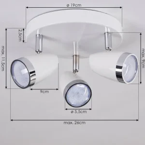 hofstein Plafonnier Idlewild LED Chrome, Blanc, 3 lumières* Lampes Modernes