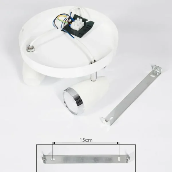 hofstein Plafonnier Idlewild LED Chrome, Blanc, 3 lumières* Lampes Modernes