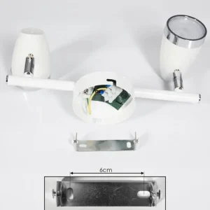 hofstein Plafonnier Idlewild LED Chrome, Blanc, 2 lumières* Lampes Modernes