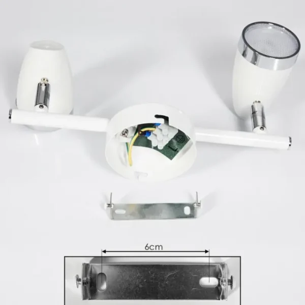 hofstein Plafonnier Idlewild LED Chrome, Blanc, 2 lumières* Lampes Modernes