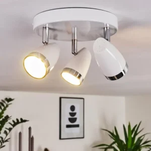 hofstein Plafonnier Idlewild LED Chrome, Blanc, 3 lumières* Lampes Modernes