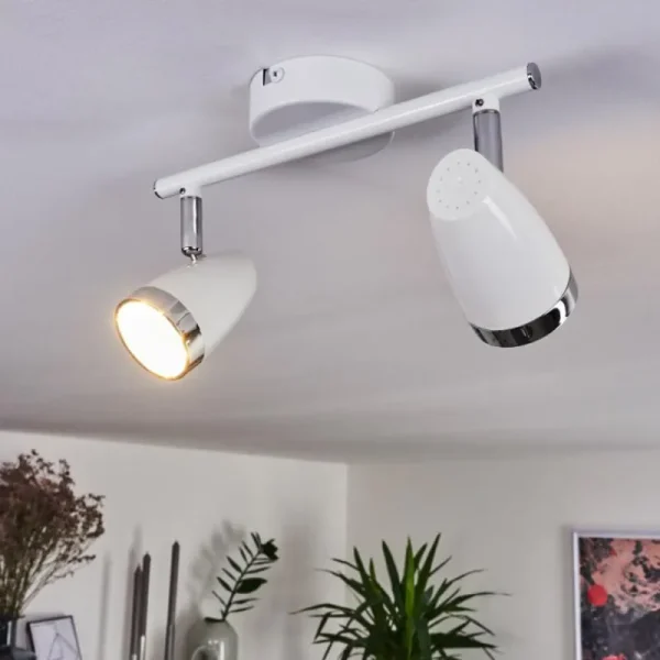 hofstein Plafonnier Idlewild LED Chrome, Blanc, 2 lumières* Lampes Modernes