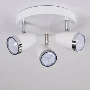hofstein Plafonnier Idlewild LED Chrome, Blanc, 3 lumières* Lampes Modernes