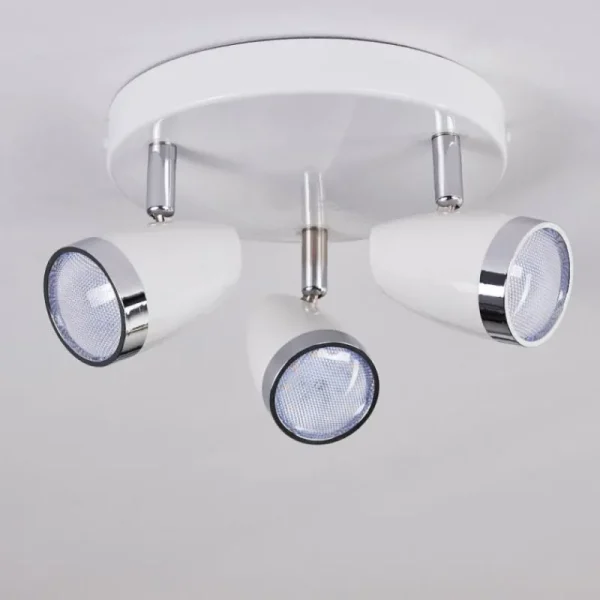 hofstein Plafonnier Idlewild LED Chrome, Blanc, 3 lumières* Lampes Modernes