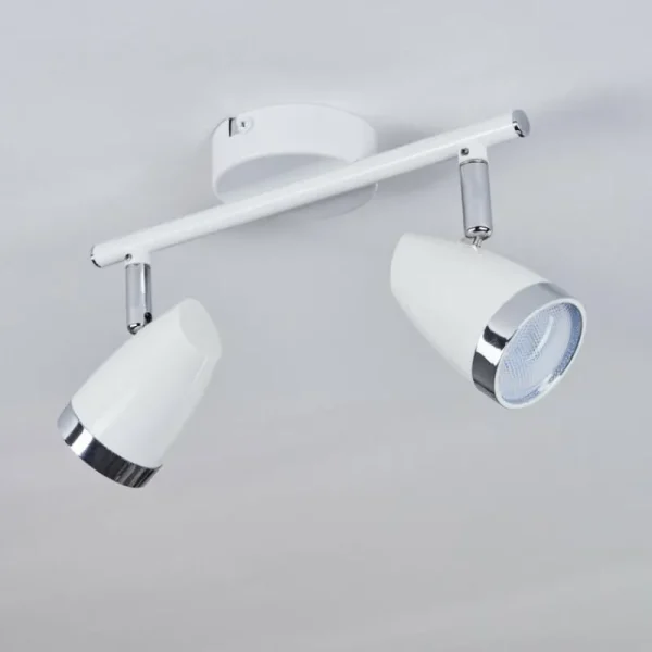 hofstein Plafonnier Idlewild LED Chrome, Blanc, 2 lumières* Lampes Modernes