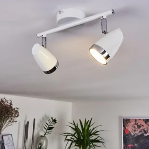 hofstein Plafonnier Idlewild LED Chrome, Blanc, 2 lumières* Lampes Modernes